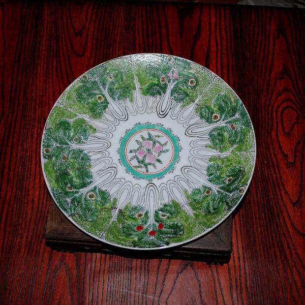 Jingdezhen Ceramics Cultural Revolution Porcelain Old Factory Porcelain Baicai Pan Sitting Plate Collection 567 Antique Antique Antique Porcelain ornaments