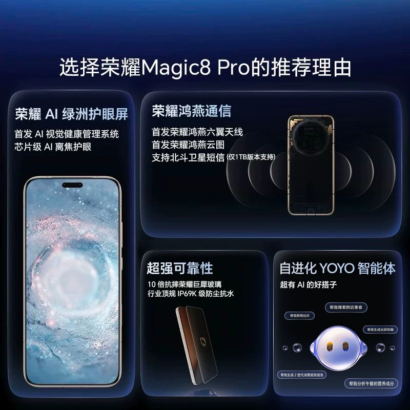 [Такой же модель как Николас Цэ] HONOR/Glory Magic8 Pro смартфон, первая партия с пятым поколением Snapdragon 8 Extreme Edition, 200 миллионов суперночной телеобъектив, официальный флагманский магазин подлинный продукт