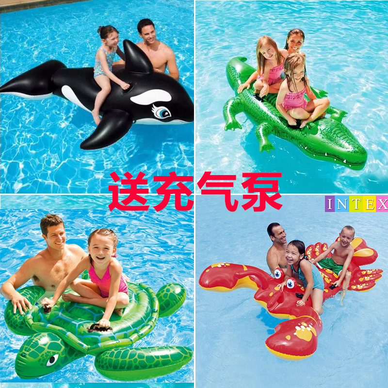 Big turtle mount floating bed floating swimming ring adult children's water inflatable toy crocodile lobster mount