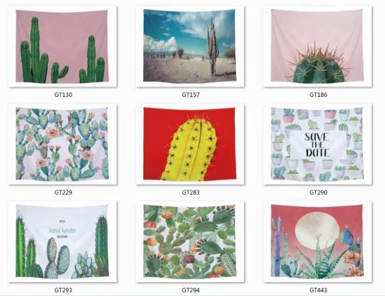Cactus series Châu Âu và Châu Mỹ in tấm thảm hành lang phòng khách in tường nhà tham trang tri