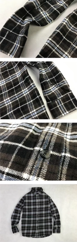 Áo kẻ sọc cotton kẻ sọc kết cấu dày áo flannel sơ mi thoải mái thoải mái XL quần áo nam