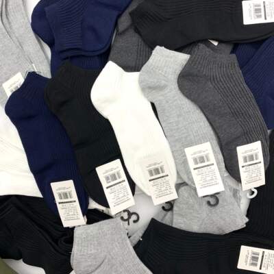 Men's summer all-cotton socks, sports sweat-absorbing and odor-proof men's socks, black and white solid color men's short tube pure cotton double-needle socks