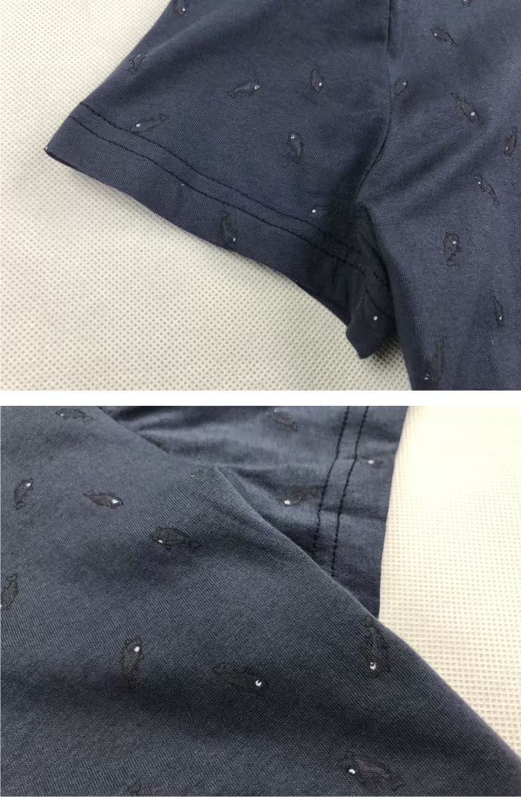 Ra khỏi châu Âu Cotton thoải mái ngắn tay áo sơ mi polo cá tính In thời trang Joker Slim một nửa áo thun polo trắng