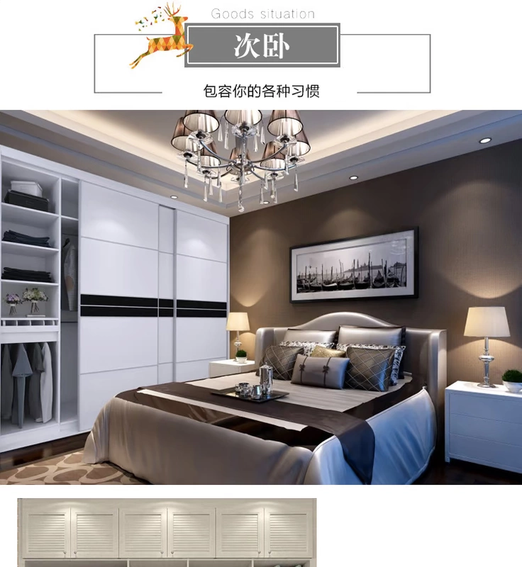 Sáo Jiahao tùy chỉnh thiết kế nội thất thiết kế hoàn chỉnh bộ đồ nội thất phòng khách nhà bếp hiên ban công tủ quần áo - Bộ đồ nội thất giường ngủ thông minh