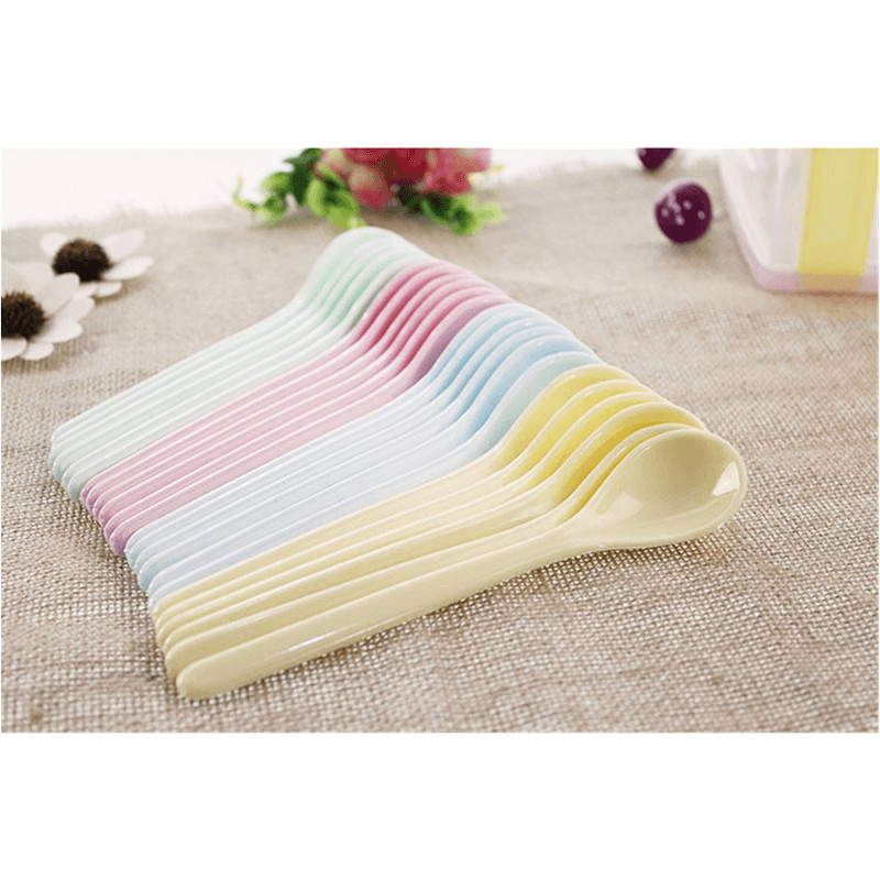 Irma thickens disposable 17cm plastic spoon long - handle food grade shell spoon child pregnant baby food supplements