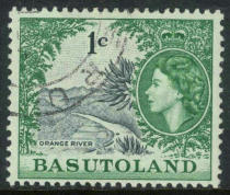 The British Basudolan 1964 the I2 1c Orange River 314#水印销1枚(post)