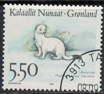 Greenlands 1994 native animals (Group 2) 5 5k stoats canceled 1 (no glue)