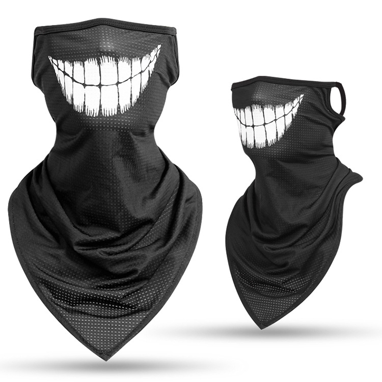 Summer sunscreen earhook mask skull triangle towel fishing face towel quick-drying headscarf Harley motorcycle motorcycle neck cover