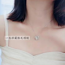 Self-made S925 sterling silver pendant newborn baby hair necklace baby fetal hair souvenir diy full moon gift