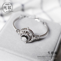 Baby fetal hair souvenir diy baby fetal breast milk drop couple sterling silver rotating bracelet homemade material bag