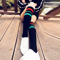 Calf socks female Japanese stripes Korean Academy wind half-leg socks knee-length stockings womens long tube ins tide
