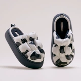 Тапочки, зимняя полиуретановая трендовая удерживающая тепло нескользящая обувь на платформе для беременных