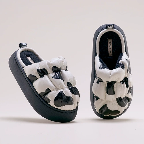 Тапочки, зимняя полиуретановая трендовая удерживающая тепло нескользящая обувь на платформе для беременных