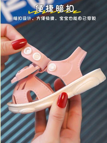 Модные нескользящие сандалии для раннего возраста, милая детская пляжная обувь для принцессы, мягкая подошва, 0-3 лет