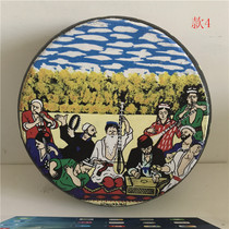Xinjiang Uyghur handmade national musical instrument hand drum cowhide painted stage performance props decorative drum 25 cm