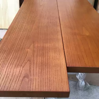 Custom solid wood whole log computer desktop board Pine old elm bar board countertop board partition shelf