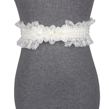 Women's floral lace elastic copper snap button korean style lace