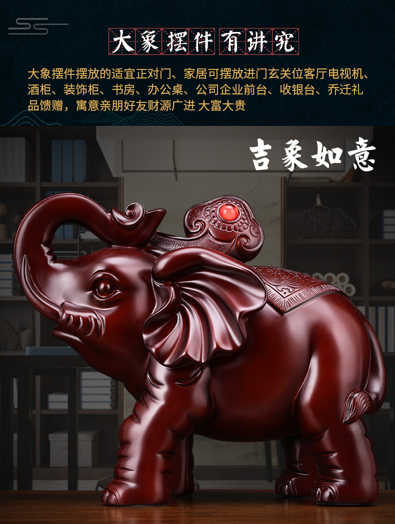 Resin elephant furnishing articles a lucky town curtilage sitting room and teahouse rich ancient frame wine trinkets, new Chinese style decoration