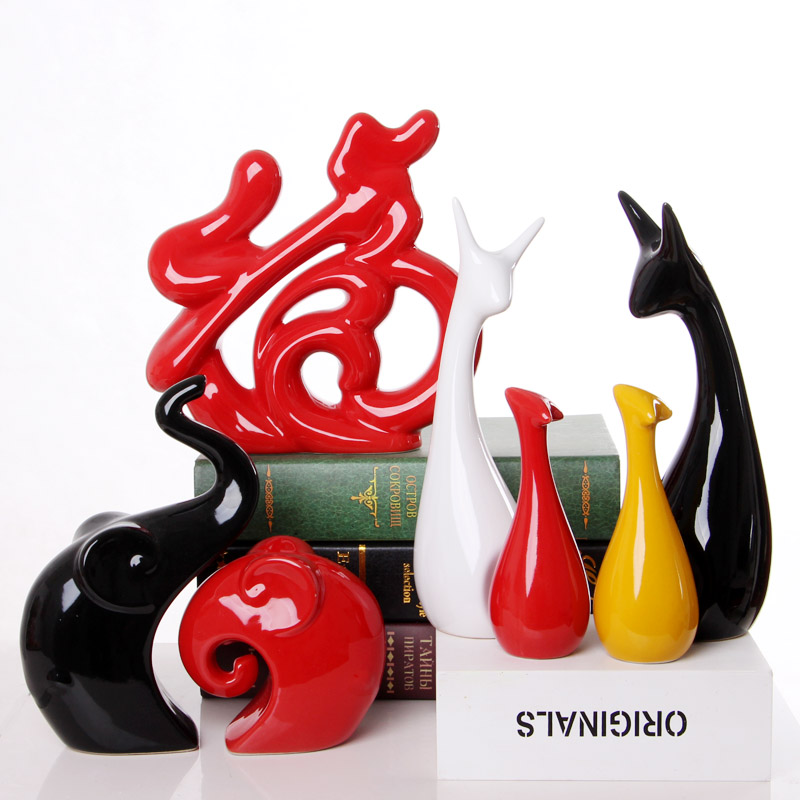 Boreal Europe style home sitting room ceramics furnishing articles creative desktop TV ark adornment fawn table decoration