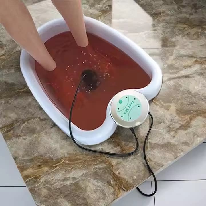 便携式圆形泡脚仪搭配离子足疗功能 佳宜通品牌便捷迷你足疗机 带盆足疗仪设计