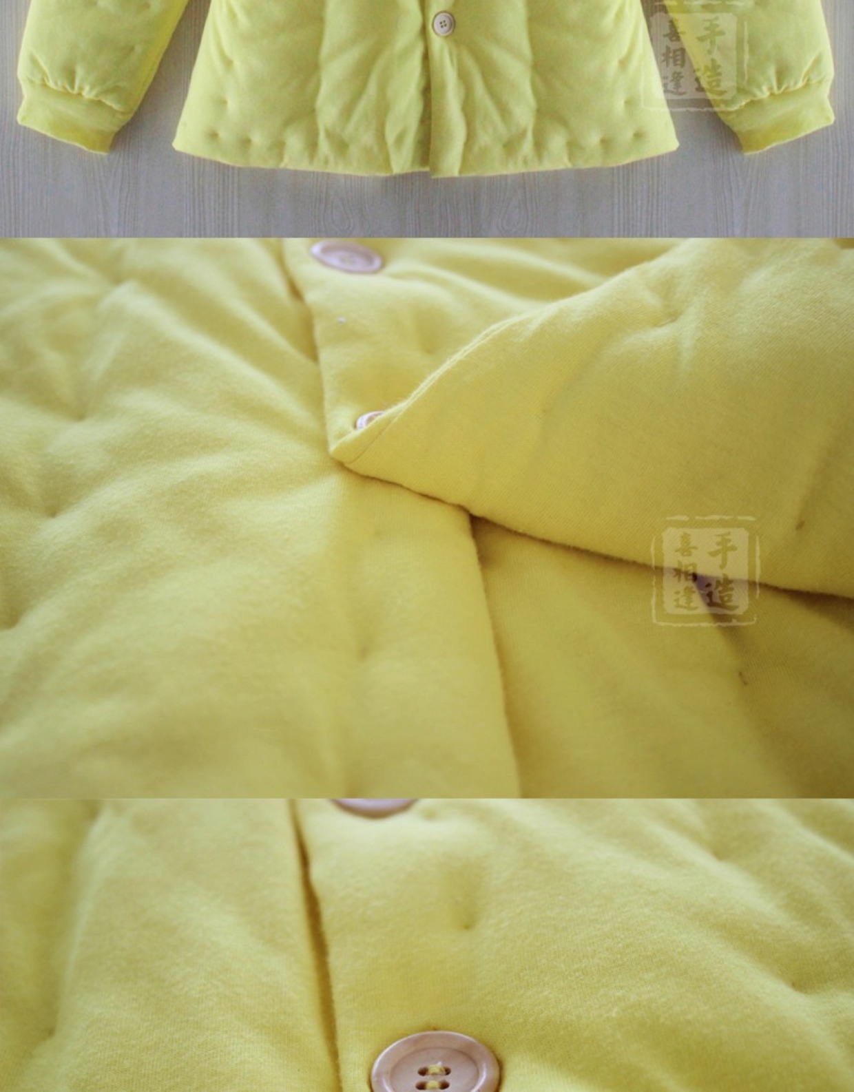 Chất liệu cotton cotton cotton trung niên làm bằng tay Quần cotton cạp cao cho nam và nữ quần áo gia đình quần áo cotton ấm áp màu rắn áo khoác bò nam
