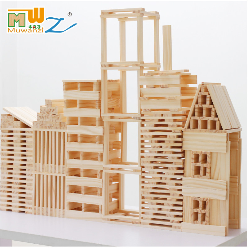 Wood Pellets Creativity Hitch Layer Laminations High Building Blocks Children Puzzle Force Toys Assembly Pile Building Blocks