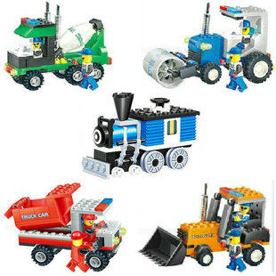 Wange engineering truck strange hand Group plastic assembly building block children's educational toys