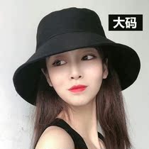 Spring and autumn womens big head circumference hat female fisherman hat plus potted hat 62cm womens large size fat face sunshade sunscreen summer