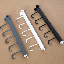 Square tube adhesive hook wok hook L-shaped hook hardware supermarket shelf rack frying pan sports goods T-shaped display rack racket rack