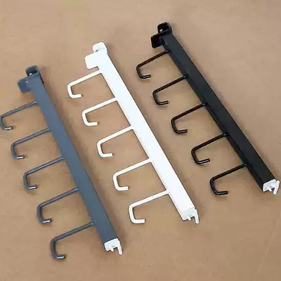 Square tube adhesive hook wok hook L-shaped hook hardware supermarket shelf rack frying pan sports goods T-shaped display rack racket rack
