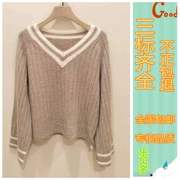 MỘT THÊM LAI Wenmo 2018 mùa thu đông mới Áo len cashmere cổ chữ V mới cho phụ nữ