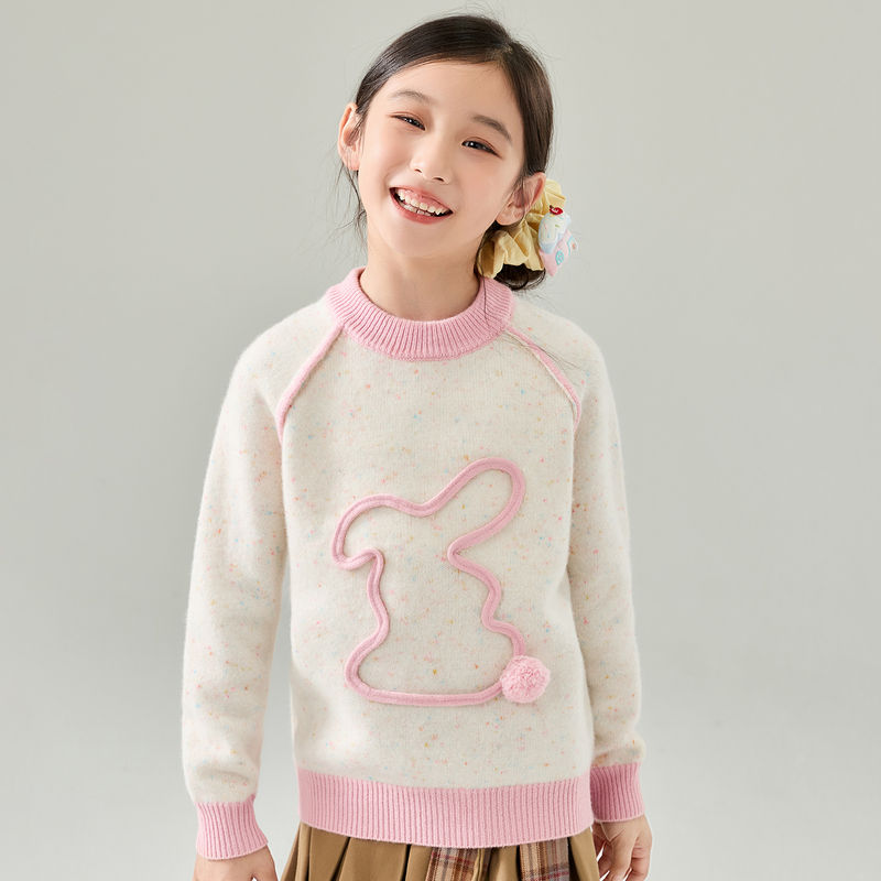 New Autumn and Winter Cartoon Rabbit Sweaters for Boys and Girls, 100% Pure Wool, Thickened and Warm Knitwear, Versatile and Fashionable New Autumn and Winter Cartoon Rabbit Sweaters for Boys and Girls, 100% Pure Wool, Thickened and Warm Knitwear, Versatile and Fashionable