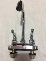 Jiumu full Copper Basin hot and cold faucet double double hole faucet 2203-249 1C-1 kitchen faucet