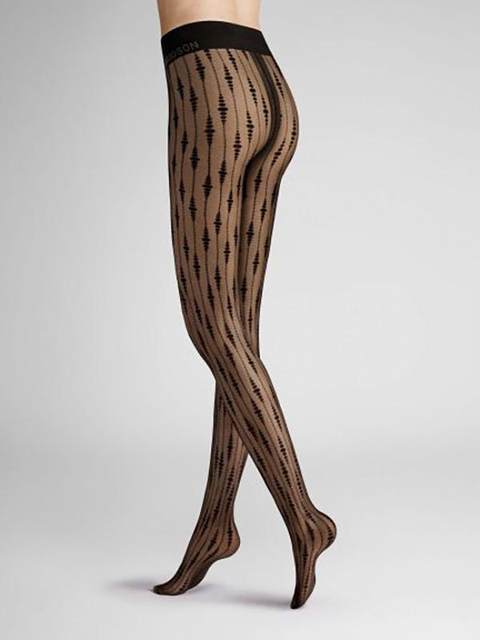 German Imported Hudson Trend Fashion Striped Matte T-Crotch High-Waisted 40D Sexy Black Pantyhose for Spring and Autumn