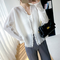 (Clear Barn) Sansion Folds Casual 100 Lap Jacket New Flow Su Design Cheerless Fashion Blouse FASHION BLOUSE