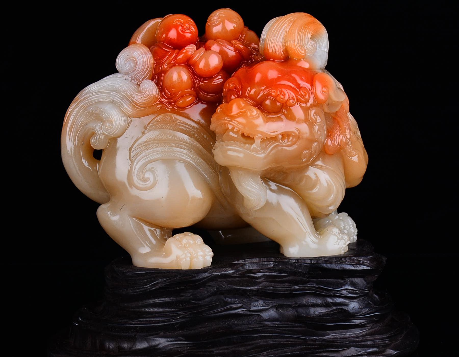 Shoushan Stone Pendulum piece Letian Yellow Hibiscus Yellow Hibiscus Stone Famous Artist Sculpted Works Chishi Residence Decoration Living Room Residence