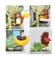 zakka teddy bear fleshy potted flower medals micro landscape with landscaping creative gifts decorative ornaments