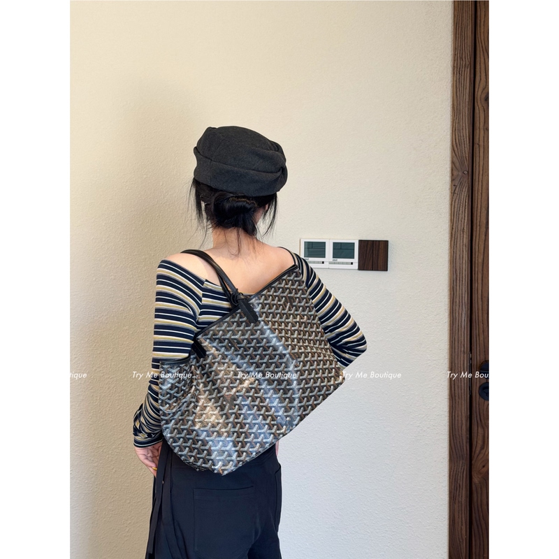 Try Me! a Must-Buy Classic: Large Tote Shopping Bag, Dog-Tooth Pattern Bag, Large Capacity Single-Shoulder Handbag, Mother-Child Bag