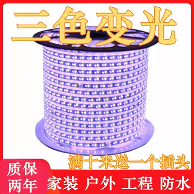 Outdoor light with led suspended ceiling living room home horse RGB super bright waterproof three-color color changing long light bar project 220V