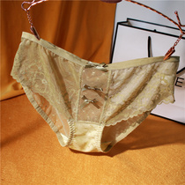 Light and thin (web yarn) breathable summer underpants female lace sexy temperament low waist pure cotton stall Triangle trousers Japanese