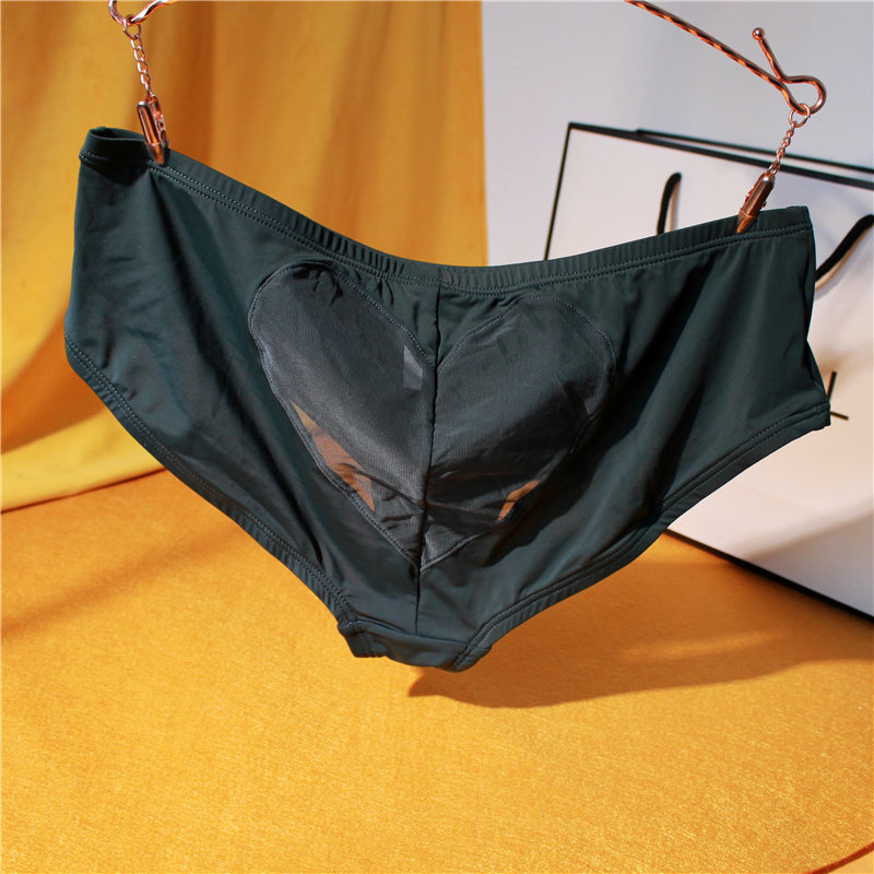 Skin-friendly ice silk▲Love at the back▲No trace lace panties for ladies sexy transparent temptation briefs