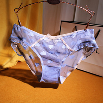 (Good Mesh Yarn) Light and thin breathable lace Underpants ladies Sexual apologems Bow Tie Girls Triangle Pants