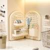 Multifunctional desktop corner perforated board storage rack