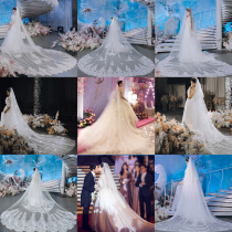 Head yarn bridal main wedding dresses Shiny Hair supersenssen Head Veil Female Bride long Trailing Korean Wedding head yarn