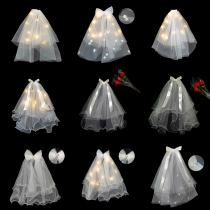 Bride Coursemarriage Wedding wedding Wedding Dress Collar Certificate Registration Marriage Law Coursehood Wedding Dresses Pearls Butterfly Knot Headwear Superfairy