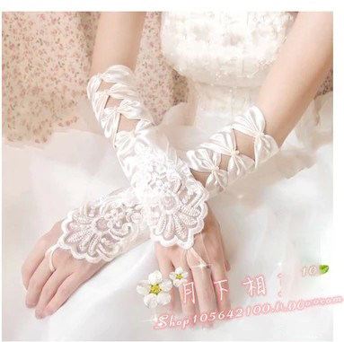 Falling in love under the moon wedding lace bridal gloves wedding dress accessories lengthened elbow finger-covering scar gloves