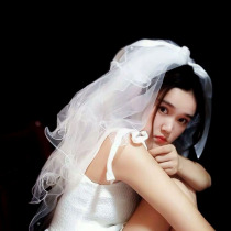 2020 new wedding dresses head yarn short female brides 4 floors butterfly knots super fairy net red photo sensuo head yarn white