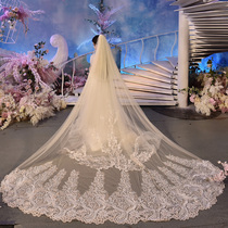 Head yarn bridal main wedding dresses starry sky shiny sensuori sensuori champagne champagne dresses super-long tug-tail head yarn