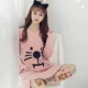 Bộ đồ ngủ nữ mùa thu cotton dài tay 2018 phần cotton mỏng phù hợp với những mẫu mùa thu ngọt ngào dễ thương có thể mặc ngoài nhà dịch vụ