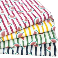 Bông twill bông tay dưa hấu màu sọc rèm vải may mặc - Vải vải tự làm vải nỉ dạ